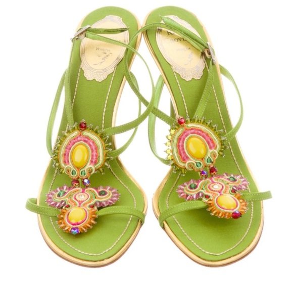 NWT RENE CAOVILLA Embellished Multistrap Sandals - Picture 3 of 7